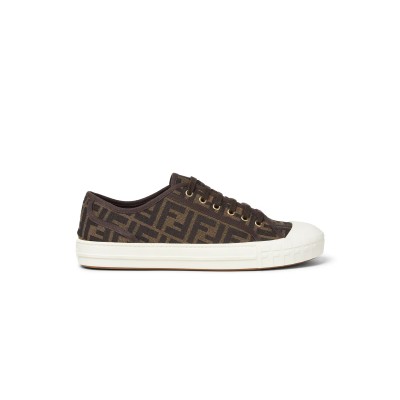 FENDI DOMINO FF JACQUARD FABRIC LOW-TOPS 7E1553AJZXF0R7V